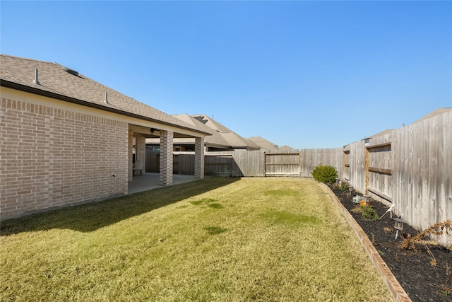 view of yard with a patio area