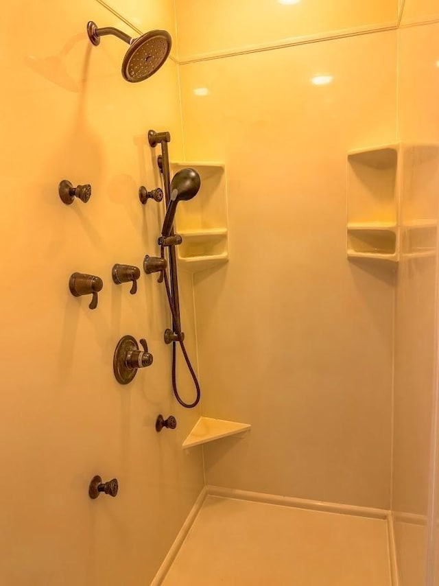 bathroom featuring a shower