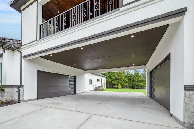 view of garage