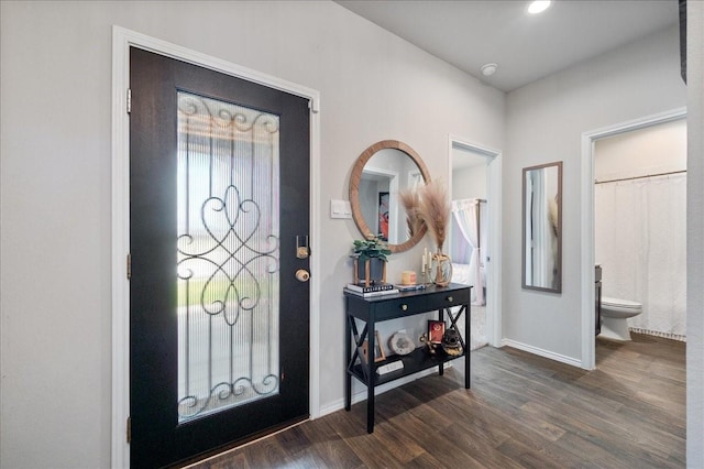 entryway featuring dark hardwood / wood-style flooring