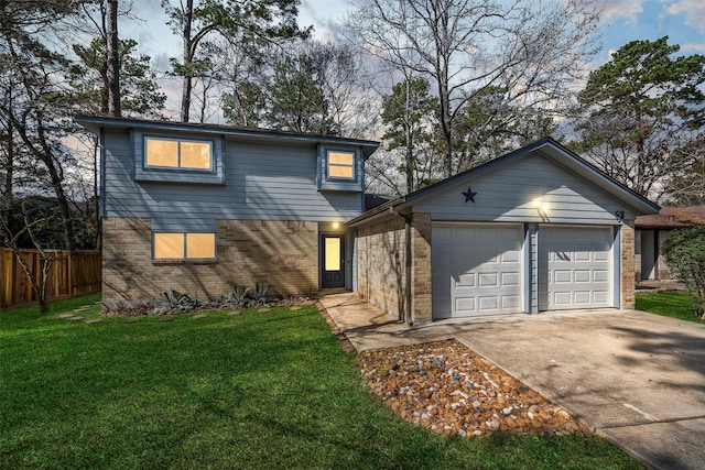 front of property featuring an outbuilding, a garage, and a front lawn