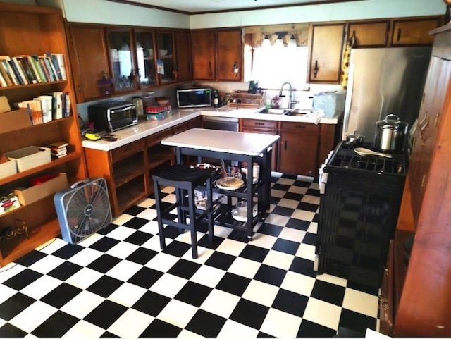 kitchen with stainless steel appliances and sink