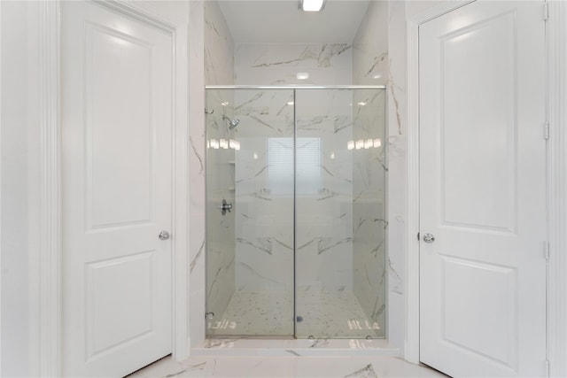 bathroom featuring walk in shower