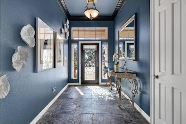 foyer entrance with ornamental molding