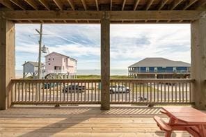 deck with a water view