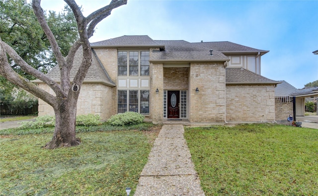 view of front of home featuring a front yard