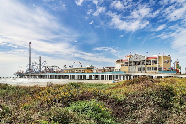 view of home's community with a water view