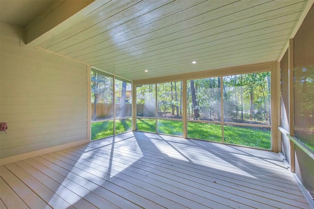 view of unfurnished sunroom