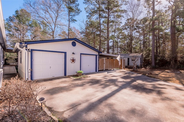 view of garage