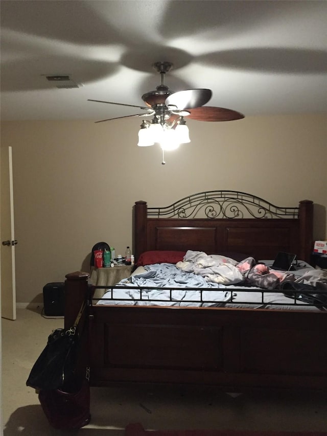 bedroom featuring ceiling fan