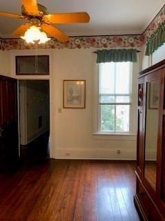 interior space with dark hardwood / wood-style flooring