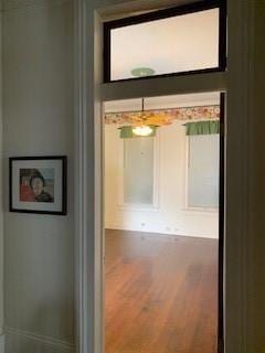 interior space with hardwood / wood-style floors