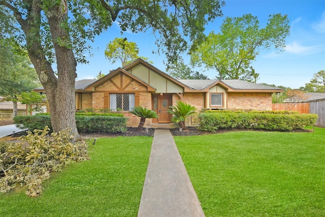 view of front of home with a front yard