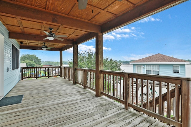 deck featuring ceiling fan