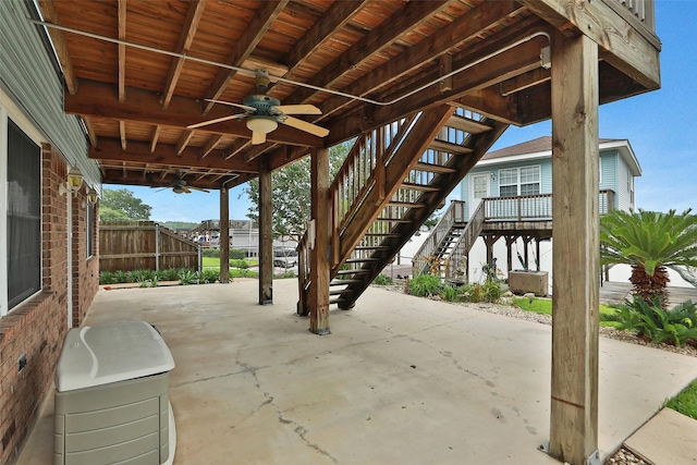 view of patio / terrace with ceiling fan