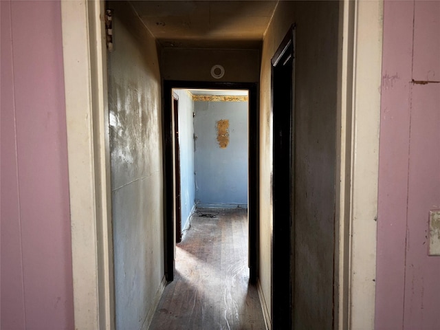 corridor featuring hardwood / wood-style floors