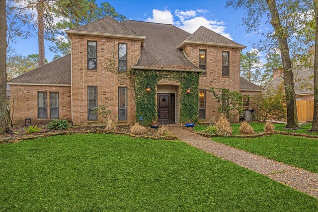 view of front of house featuring a front lawn