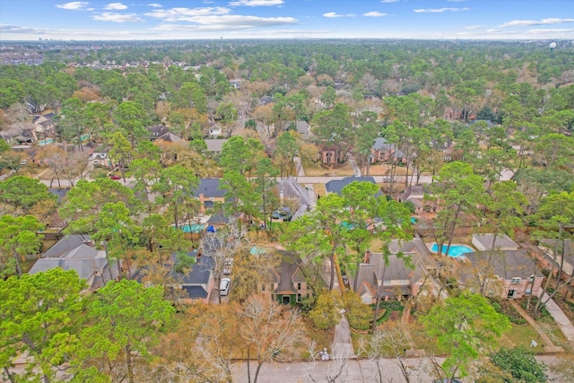 aerial view with a residential view