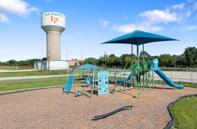 view of play area with a yard