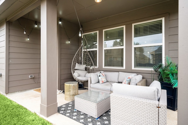 view of patio / terrace featuring an outdoor living space