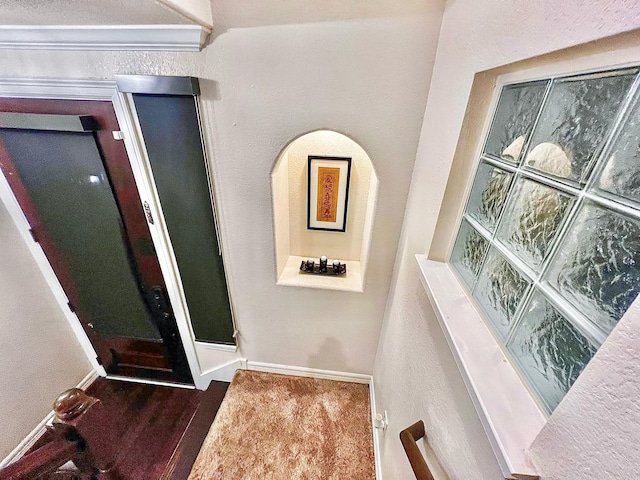 interior space with hardwood / wood-style floors