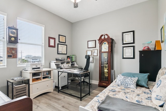 bedroom featuring light hardwood / wood-style floors