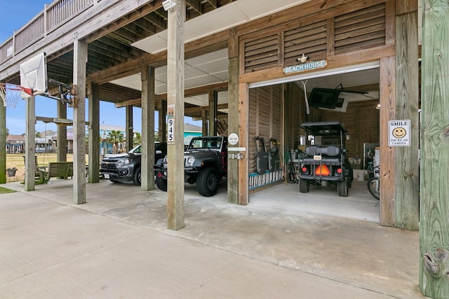 view of garage