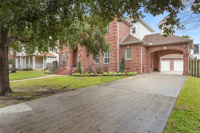 view of front facade featuring a carport and a front yard