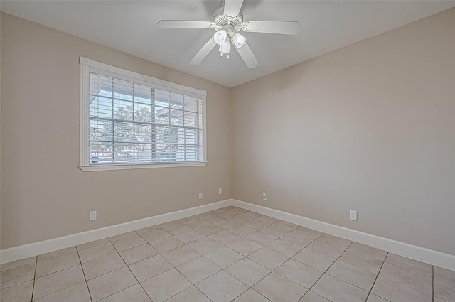 unfurnished room with ceiling fan