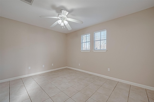 empty room featuring ceiling fan