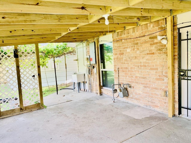 view of patio with sink