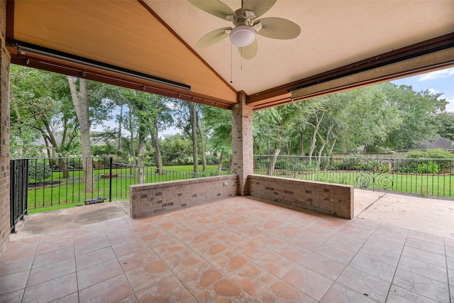 view of patio / terrace with ceiling fan