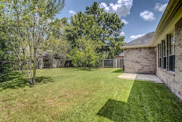 view of yard with a patio area