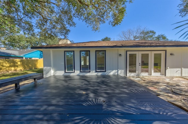 deck featuring french doors