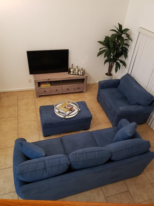 view of tiled living room