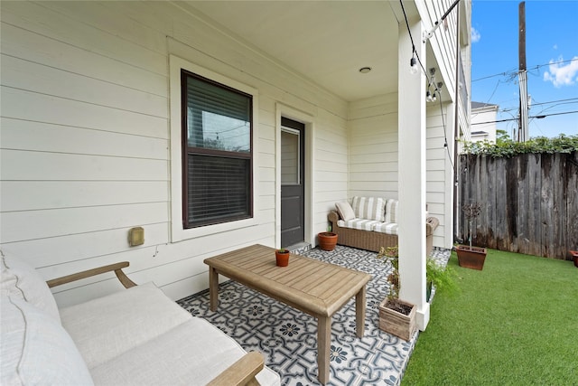 view of patio with fence