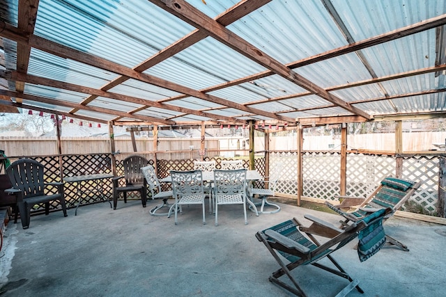 view of patio with a pergola