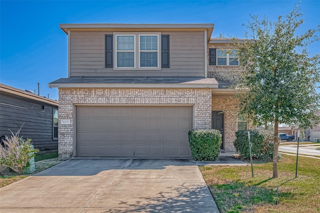 view of property with a garage