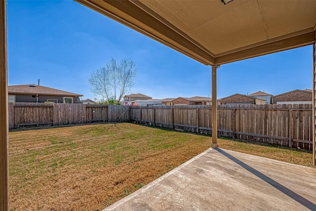 view of yard with a patio area