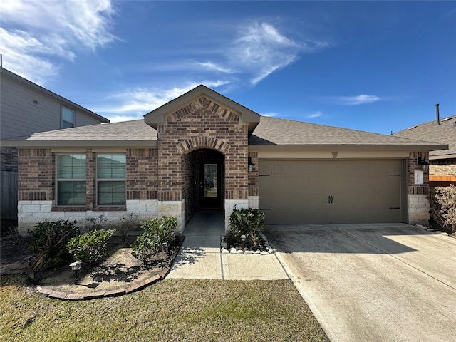 view of front of house with a garage