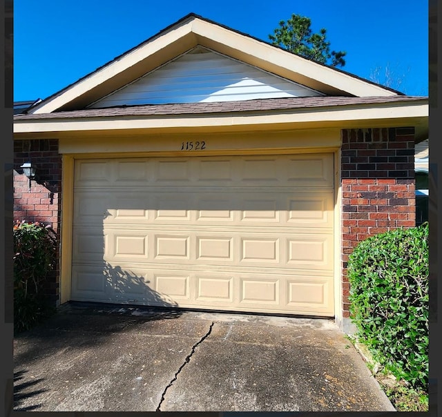 view of garage