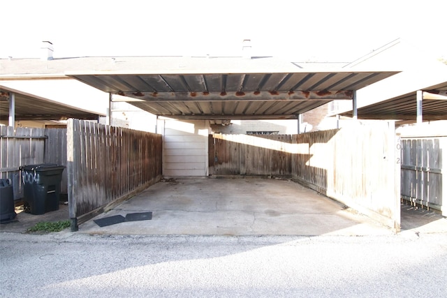 view of car parking featuring a carport