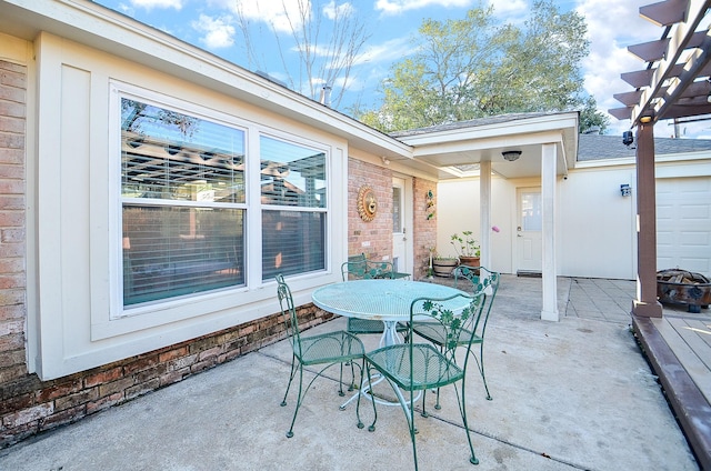 view of patio with a pergola