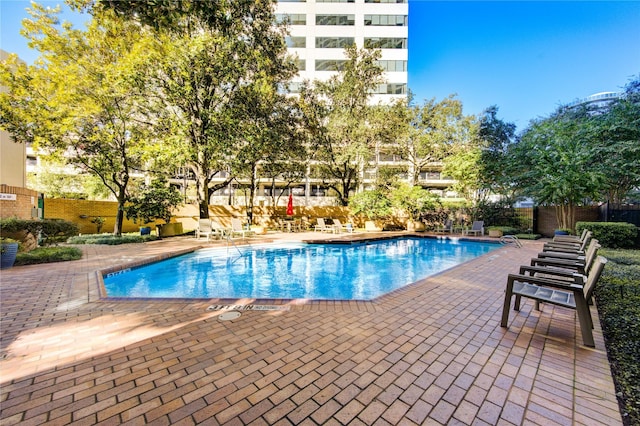 view of pool with a patio area