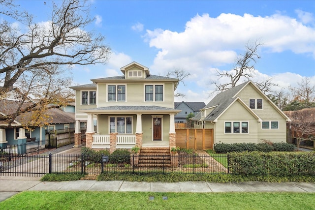 view of front of property with covered porch