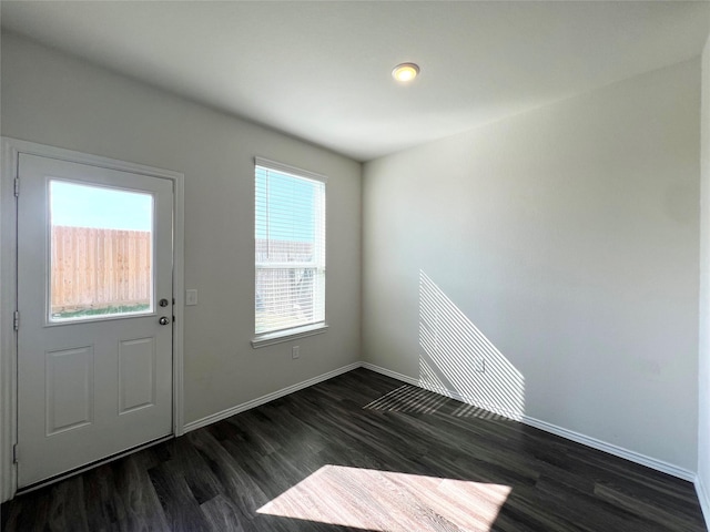 interior space featuring dark wood-type flooring