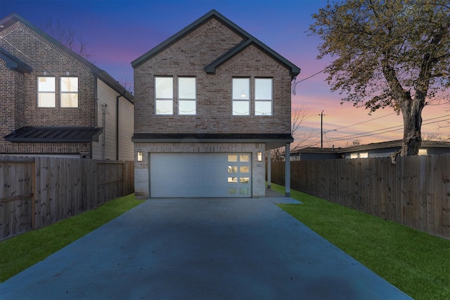 front facade featuring a garage