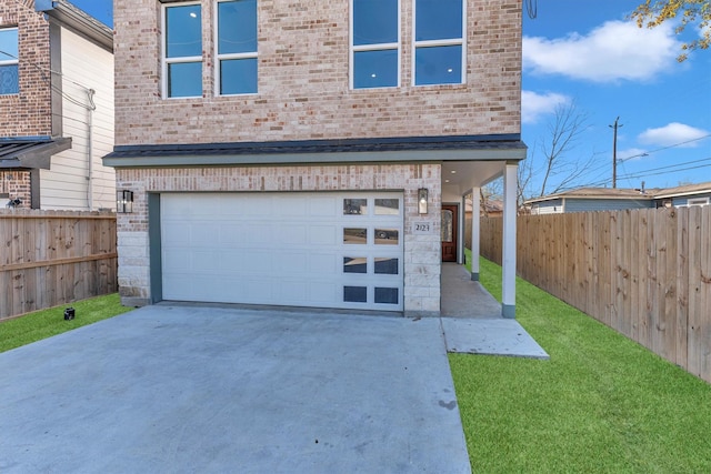 view of front of house with a garage