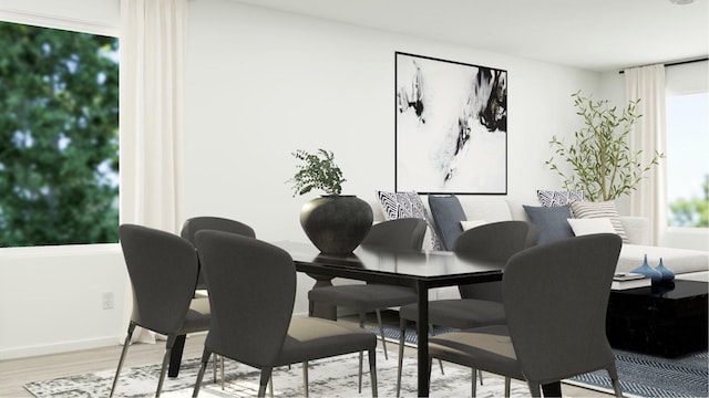 dining area featuring light hardwood / wood-style flooring