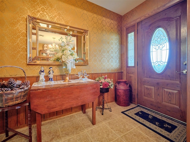 view of tiled foyer entrance